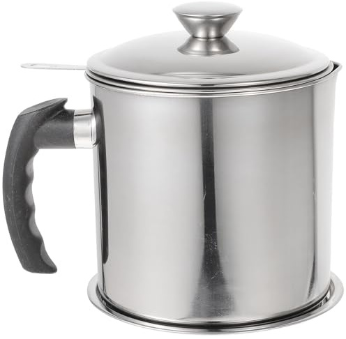 OSALADI Filtre à Graisse en Acier Inoxydable 304 Passoire Fine 2.3L pour Stockage Huile de Friture Cuisine Maison