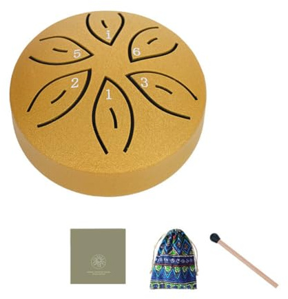 Jenalinng Kindermusikinstrumente Orff-Instrumente Basteln Mini Hohltrommel 3 6 Töne Gold
