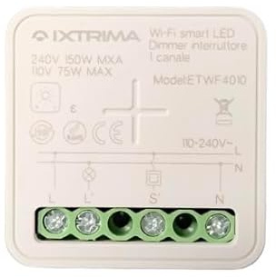 IXTRIMA Interruttore dimmer Smart WiFi Tuya da Incasso per LED 1 Canale 150W Compatibile Alexa Google Home