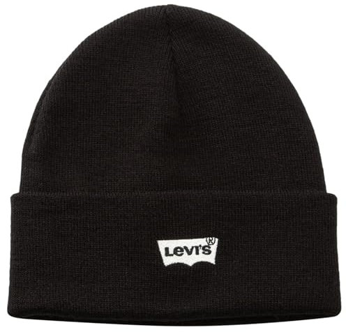 Levi's Herren Batwing Embroidered SLOUC Strickmütze, Schwarz (Regular Black 59), one Size