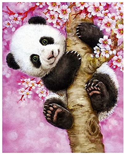 MXJSUA 5D Diamond Painting Set, Diamond Painting, Full Diamant Painting Bilder, Diamant Malerei, Diamond Painting Panda, Malerei Diamant Kinder Süßer Panda, Kreuzstich Wanddekoration 30x40cm