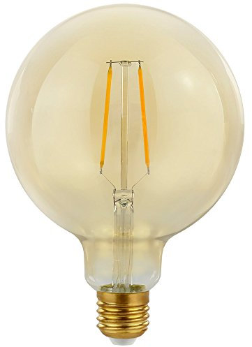 NCC-Licht Retro LED Leuchtmittel G125 Globe 2W warmweiß 2700K, Vintage Glühbirne für Wohnraum Deko und Restaurant, Ersatz für 25W Glühlampe