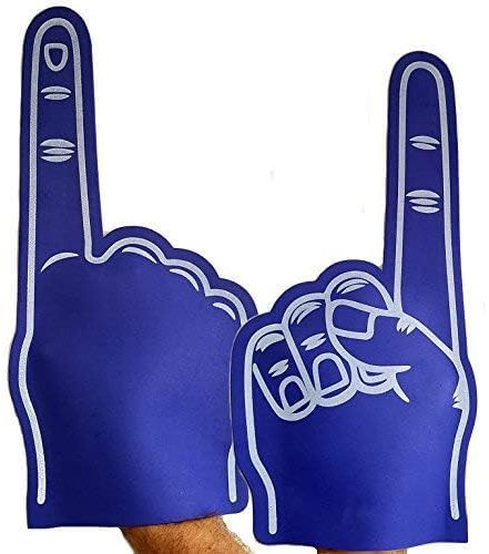 Fun Fan Line - Packung mit 3 EVA foam händen (22 x 47 cm). Ideales Accessoire für Partys, Sportveranstaltungen oder Feiern. Verfügbar in einigen Farben. (Blaue Farbe)