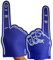 Fun Fan Line - Packung mit 3 EVA foam händen (22 x 47 cm). Ideales Accessoire für Partys, Sportveranstaltungen oder Feiern. Verfügbar in einigen Farben. (Blaue Farbe)