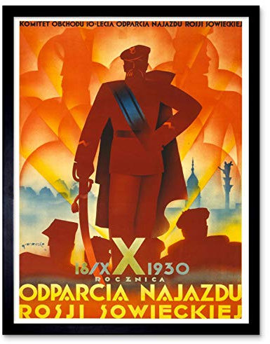 Wee Blue Coo Propaganda Political Military Poland Ussr Victory Pilsudski Warsaw Art Print Framed Poster Wall Decor Kunstdruck Poster Wand-Dekor-12X16 Zoll