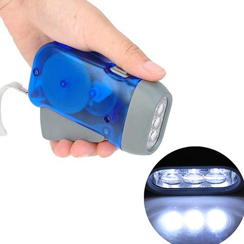 Brussels08 1Pc 3-LEDs No Battery Hand Pressing Flashlight Traveling Emergency Torch Light Manual Generator Lamp for Trip Camping Outdoor Climbing Hiking Random