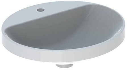 Geberit VariForm Einbauwaschtisch oval, 500x450mm, mit Hahnloch, ohne Überlauf, Farbe: Weiß, mit KeraTect - 500.715.00.2