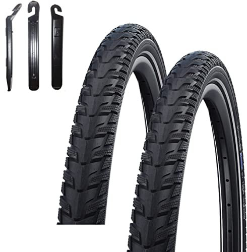 2 x Schwalbe Energizer Plus Tour Schwarz mit Reflex 47-622 (28 x 1.75) inkl. 3 Reifenheber