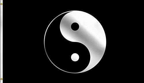 DMSE Yin- und Yang-Flagge, 90 x 150 cm, 100 % Polyester, 100D-Flagge