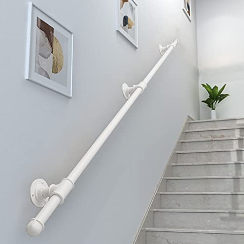 Rampe d'escalier, blanche, Main Courante pour Escalier Intérieur Extérieur Mur Balustrade de Rampe de Pied Garde-Corps de Support Poignée Rambarde de Sécurité, décoration de la maison ( Size : 90cm )
