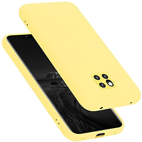 Cadorabo Custodia compatibile con Huawei MATE 20 PRO in LIQUID GIALLO - Morbida Cover Protettiva Sottile di Silicone TPU con Bordo Protezione - Ultra Slim Case Antiurto Gel Back Bumper Guscio