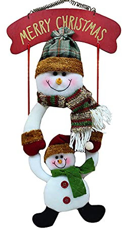 AIDIER Colgante de Navidad con colgante de Papá Noel con muñeco de nieve y colgante de Navidad para colgar en la puerta, pared, árbol de Navidad