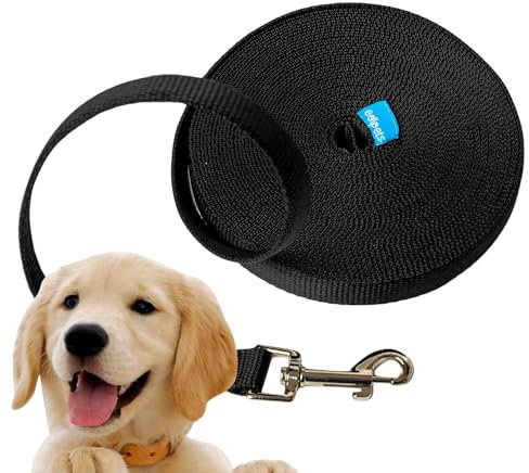 Edipets, Longe pour Chien, Laisse Chiens, 1.5m / 3m / 5m / 10m / 15m, pour Chien de Petites à Grandes Taille (3 M, Noir)