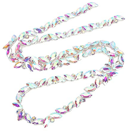 1 Yard Strasskette, AB Kristall Applique Perlenkette Patch Nähen Trim Fransen Verzierung für Kleidung Schuhe Schmuck Zubehör(AB-Farbe)