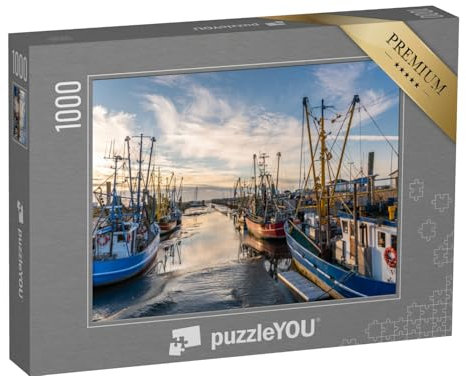puzzleYOU: Puzzle 1000 Teile „Fischerboote und Krabbenkutter: Fischereihafen von Dorum-Neufeld, Niedersachsen“ – aus der Puzzle-Kollektion Ostfriesland