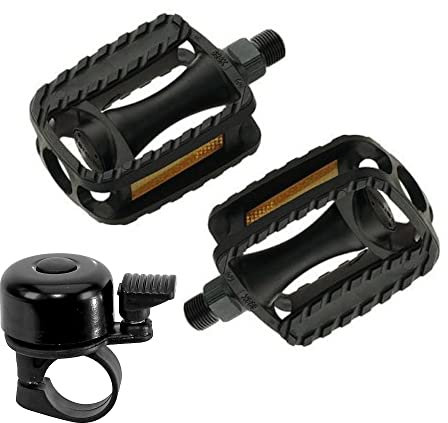 Kinderfahrrad Pedal Union SP-698K 9/16 Zoll - Fahrradpedal MTB schwarz inkl. Fahrradklingel