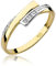 MARKO Damen-Goldring Mit 0.02Ct Diamanten | 14 Karat Gold (585) | Mit Box | Für Frauen (Gelbgold, 57 (18.2))
