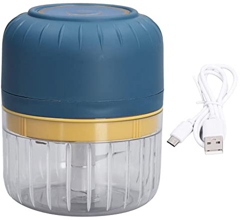 250ML Knoblauchzerkleinerer Zwiebelschneider Knoblauchm¨¹hle Stampfer 3 Klingen Mini Wireless Wasserdichter USB Lade Elektrischer Knoblauchstampfer Babynahrungsmaschine(Gelb)