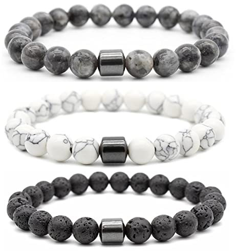 Yizemay Armband zur Raucherentwöhnung, Magnet Anti Rauch Armband Rauchen Anti Angst Armband für Männer und Frauen (3pcs)
