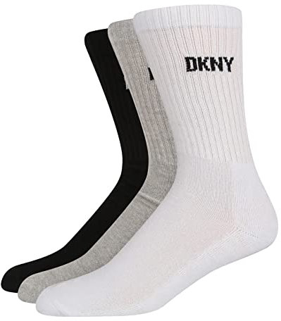 DKNY Men's Radde Athletic Sock, Black/White/Grey, 7-11 (3er Pack)