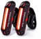 Volcano Eye Three-Color Bike Tail Light (2 pieces), USB Rechargeable LED Bicycle Light, Ultra Bright Waterproof Cycling Taillight,Red/Green/Blue 7 Light Modes Fits on Any Road or Mountain Bike (Red1)