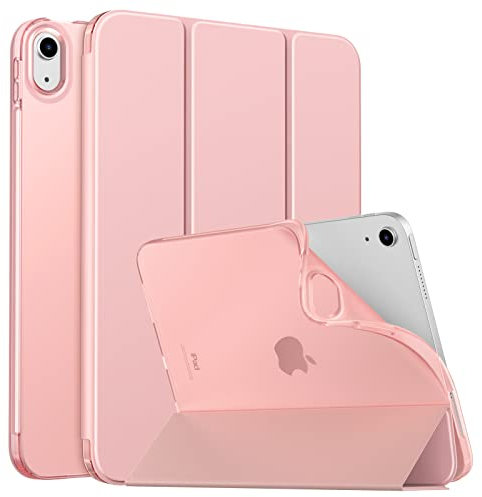 MoKo Hülle für iPad (A16) 11. Generation 11 Zoll 2025/10. Gen 10,9 Zoll 2022, iPad Hülle TPU Transluzent Matt Rückseite Cover mit Auto Schlaf/Aufwach Tablet Hüllen Schutzhülle mit Ständer, Rosagold