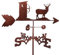 CAZARU Jagd-Hirsch-Wetterfahne Edelstahl-Wetterfahne mit Dachhalterung, Windrichtungsanzeige Windgeblasene Garten-Metalldekorationen für den Dachhof im Freien