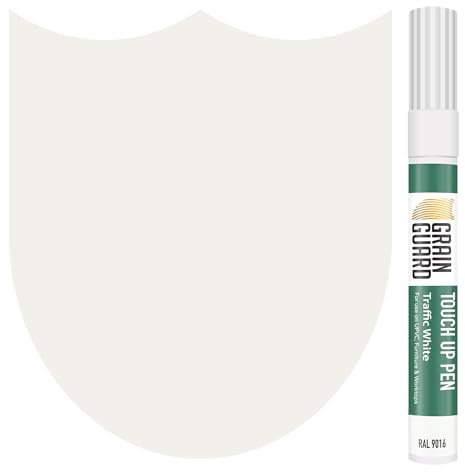 GRAIN GUARD Touch-Up Pen Traffic White (RAL 9016) Wood & UPVC | Scratch & Scuff Repair for Furniture, Kitchen Units, Doors, Worktops & UPVC, Fast Drying, Precise Tip, 10ml