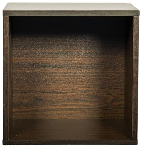 Top Home Solutions Wooden Storage Unit - Tier Strong Bookcase Shelving - For Home Office Display - Wooden Multipurpose - Walnut - Cube
