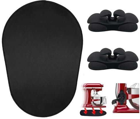 KitchenAid Stand Mixer Sliding Mat With 2 Cord Organizers, Slider Mat Pad Compatible with KitchenAid 5-8QT Professional Bowl-lift Mixer