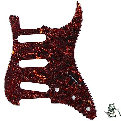 ROZILO SSS Strat Pickguards No Screw Hole Guitar Scratch Plate Custom for Fender Strat Squier Guitar Part Dark Tortoise