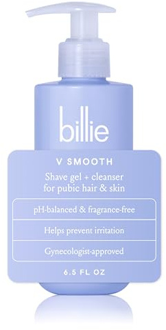 Billie - V Smooth - Shave Gel + Cleanser for Pubic Hair & Skin - pH-Balanced - Fragrance-Free - Gynecologist-Approved - 6.5 oz.