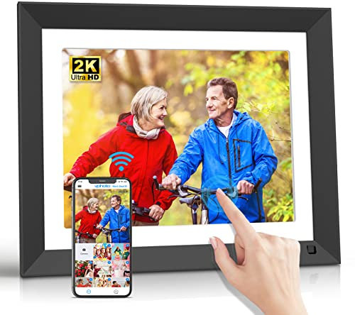 FULLJA 11 Zoll WiFi Digitaler Bilderrahmen - Intelligenter digitaler Bilderrahmen, 16 GB, Bewegungssensor, volle Funktion, Fotos und Videos sofort per App oder E-Mail teilen, unbegrenzter