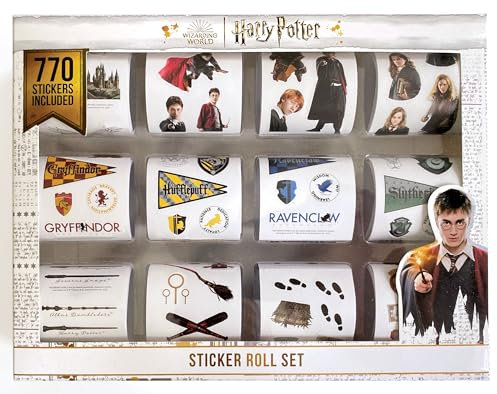 Paper House Productions Harry Potter 770 Stück offiziell lizenzierte Aufkleber-Rollen-Box – Häuser, Charaktere, Planer-Aufkleber und mehr