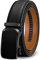 KEMISANT Gürtel Herren, Ledergürtel Ratsche Automatikschließe für Herren Business Anzug,Breit 35mm,Größe Angepasst(Schwarz,115cm/32-38 taille verstellbar)