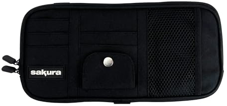 Sakura Car Essentials Car Sun Visor Organiser, Black