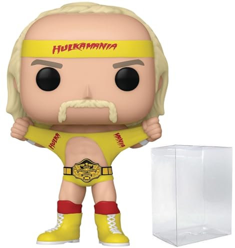 POP WWE: Hulk Hogan Hulkamania with Belt Funko Vinyl Figure (Bundled with Compatible Box Protector Case), Multicolor, 3.75 inches