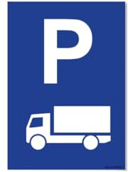 Panneau CombiCraft Parking pour poid lourd, dimension de 21 x 30 cm, en aluminium, pour intérieur et extérieur, résistant aux intempéries