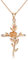 CUOKA MIRACLE Kreuz Kette Rose Blume Halskette 925 Sterling Silber Kruzifix Halskette für Frauen Religiöse Anhänger Amulett Schmuck Geschenke für Damen Jungen Mädchen (02-Roségold)