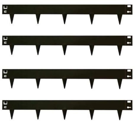 Garden Gear Heavy Metal Border 4 Pack Steel Edging 1.06m Long & 16cm High Easy Installation Rustproof Landscaping Flowerbed Pathway Edge (Black)