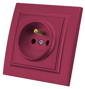 Prise murale encastrable,Prises electriques Standard,Prise murale d'intérieur 250V AC 16A,Prise de terre steckdose française bois foncé,EP-09