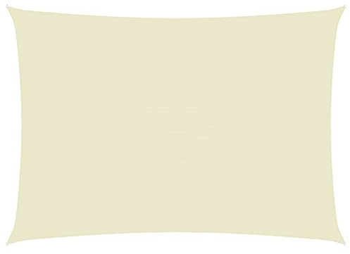 Bulliing Parasole a Vela Oxford Rettangolare 6x8 m Crema,Tenda a Vela Impermeabile Rettangolare Vela Ombreggiante Parasole Protezione Raggi U V per Esterno Giardino terrazza