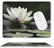Tapis de souris en cuir, motif lotus et pierres zen noires, tapis de souris de voyage, tapis de souris de jeu, tapis de souris portable