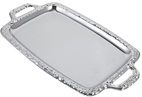 PHENOFICE 1pieza Bandeja De Metal Multiusos Para Servir Comida Vintage Para Cocina Sala De y