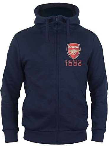 Arsenal FC Official Football Gift Mens Zip Hoody Fleece Navy Small
