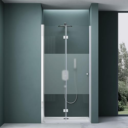 Mai & Mai Duschtür Nischentür dusche Duschabtrennung Duschkabine mit Drehfalttür 75x190cm ESG-Sicherheitsglas inkl. NANO-Beschichtung in Klarglas Teramo26K
