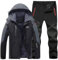 Generisch Langlaufski Set Herren, Skianzug 2 Teilig Herren Winter Schneeanzug Warme mit Kapuzen Tracksuit Wasserdicht Skibekleidung Jacke und Hosen Skijacke Winddicht Schneemantel