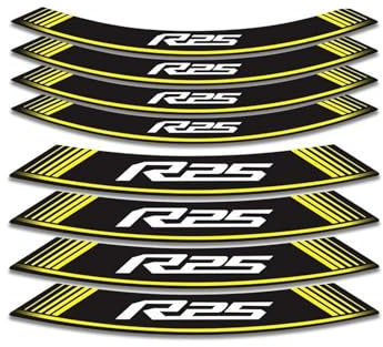 JAYWIS Moto Llantas Pegatinas Adhesivo para Rueda De Motocicleta, Calcomanía para Buje, Cinta De Rayas para Llanta Interior, Accesorios Impermeables para Y&amaha R25 R 25 Ruedas Calcomanías(Color 4)