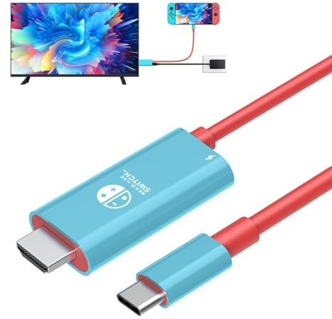 Znoogrn Câble adaptateur USB C vers HDMI pour Nintendo Switch, station d'accueil portable avec port de charge HDMI 4K/100 W PD compatible avec Switch OLED, HDTV, MacBook Pro, iPhone 16 15, etc