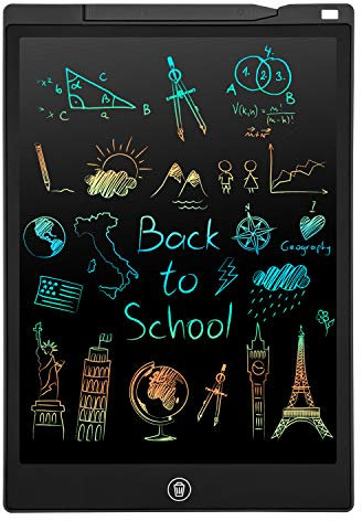 LCD Schreibtafel Kinder,PINKCAT 12 Zoll Bunte Bildschirm Schreibtablett Zauberblock Spielzeug ab 1 2 3 4 5 6 Jahr Löschbarem Zaubertafel Reisespiele Schreiben Zeichnen für Mädchen Jungen Geschenke